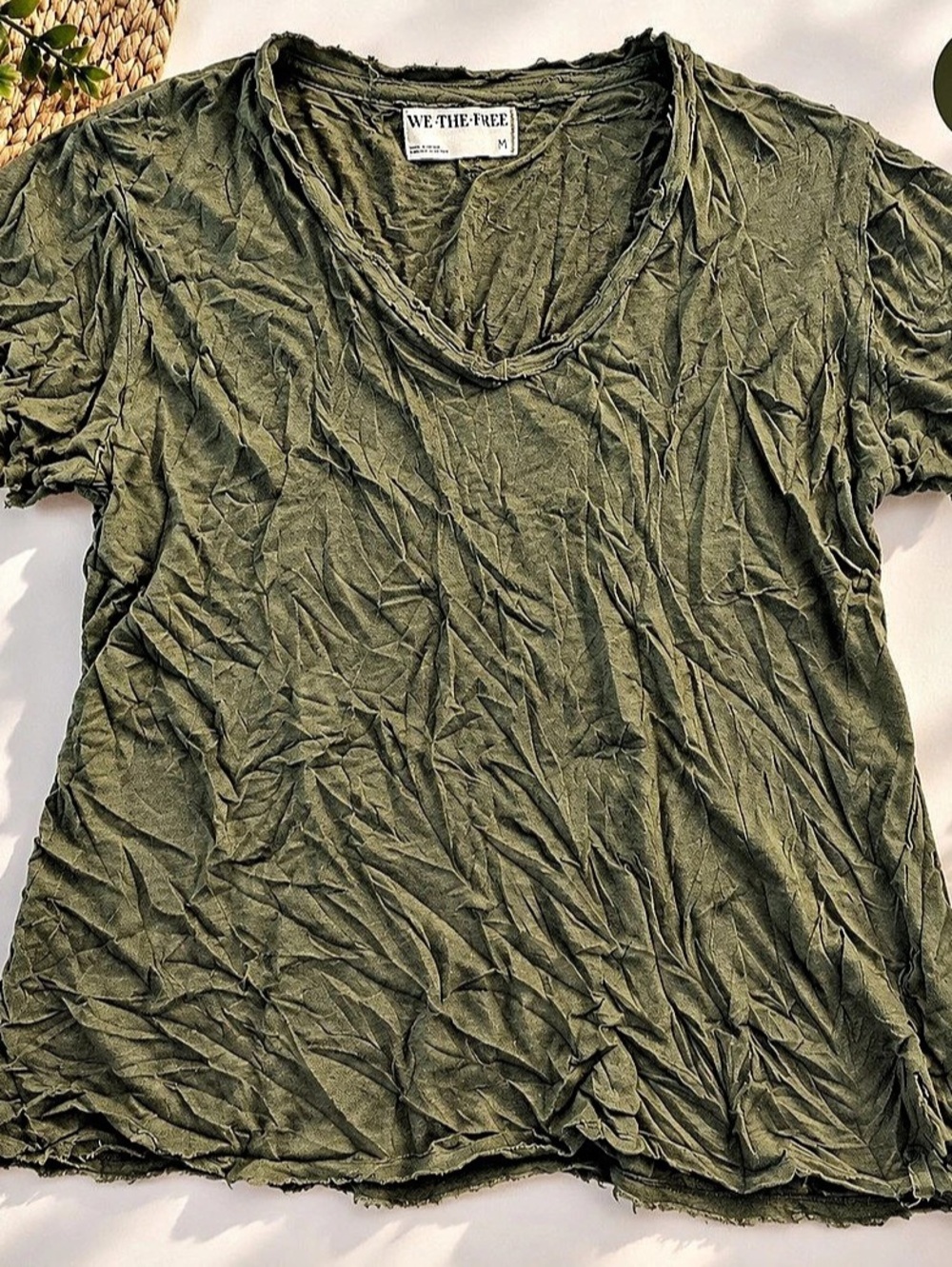 We The Free Short Sleeve Tee in Green Size Medium